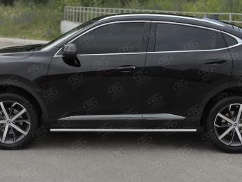 23 749 р. Защита порогов (Ø75x42 мм, с проступью) Russtal Haval F7x дорестайлинг (2019-2022) (полированная нержавейка)  с доставкой в г. Тольятти. Увеличить фотографию 2