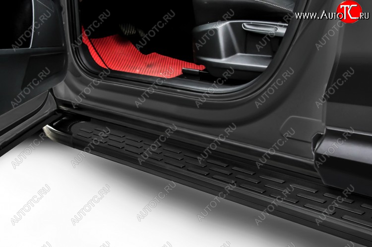 17 399 р. Пороги алюминиевые Slitkoff Premium Haval F7x дорестайлинг (2019-2022) (Black)  с доставкой в г. Тольятти