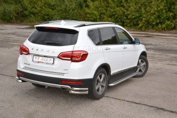 15 799 р. Порожки для ног из трубы Ø51 с алюминиевой площадкой Petroil Tuning Haval H6 (2013-2020) (Нержавеющая полированная сталь)  с доставкой в г. Тольятти. Увеличить фотографию 3