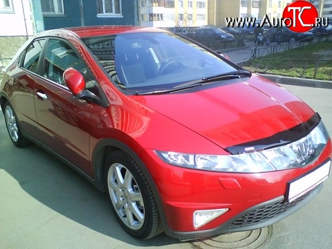 2 069 р. Дефлектор капота NovLine Honda Civic FK,FN хэтчбэк 5 дв. дорестайлинг (2005-2008)  с доставкой в г. Тольятти