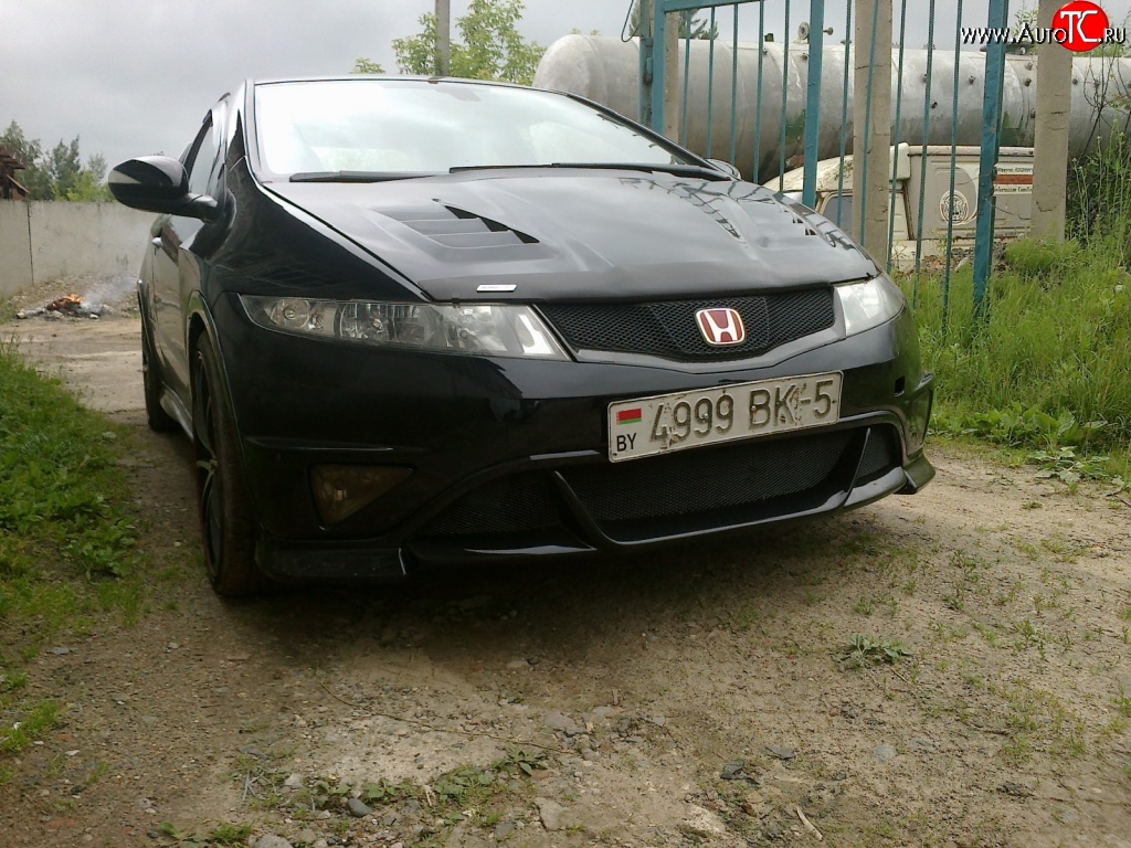 12 899 р. Пластиковый капот Sport Honda Civic FK,FN хэтчбэк 5 дв. дорестайлинг (2005-2008)  с доставкой в г. Тольятти