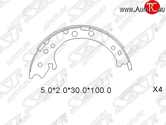 1 779 р. Колодки ручного тормоза SAT Honda CR-V RE1,RE2,RE3,RE4,RE5,RE7 рестайлинг (2009-2012)  с доставкой в г. Тольятти