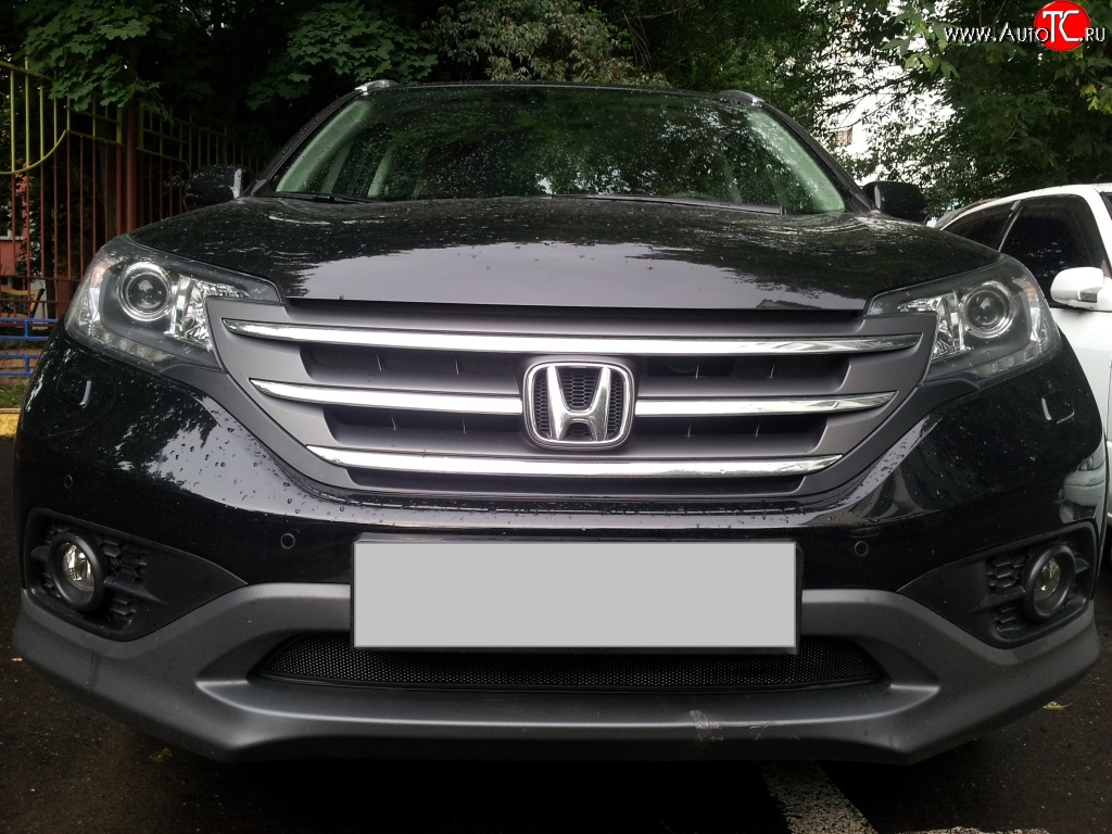 1 469 р. Сетка на бампер (2.0) Russtal (черная)  Honda CR-V  RM1,RM3,RM4 (2012-2015) дорестайлинг  с доставкой в г. Тольятти