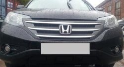 2 249 р. Сетка на бампер (2.4) Russtal (черная) Honda CR-V RM1,RM3,RM4 дорестайлинг (2012-2015)  с доставкой в г. Тольятти. Увеличить фотографию 4