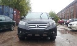 2 059 р. Сетка на бампер (2.4) Russtal (хром) Honda CR-V RM1,RM3,RM4 дорестайлинг (2012-2015)  с доставкой в г. Тольятти. Увеличить фотографию 3