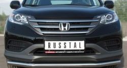 Одинарная защита переднего бампера диаметром 63 мм SLITKOFF Honda CR-V RM1,RM3,RM4 дорестайлинг (2012-2015)