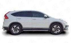 14 849 р. Защита порогов из круглой трубы диаметром 63 мм (рестайлинг) Russtal Honda CR-V RM1,RM3,RM4 дорестайлинг (2012-2015) (Защита порогов с со скосами на торцах (вариант 1))  с доставкой в г. Тольятти. Увеличить фотографию 2