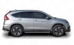 20 749 р. Широкая защита порогов Russtal Honda CR-V RM1,RM3,RM4 дорестайлинг (2012-2015) (Защита порогов с со скосами на торцах (вариант 1))  с доставкой в г. Тольятти. Увеличить фотографию 2