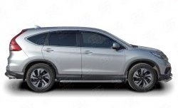 20 749 р. Широкая защита порогов Russtal Honda CR-V RM1,RM3,RM4 дорестайлинг (2012-2015) (Защита порогов с со скосами на торцах (вариант 1))  с доставкой в г. Тольятти. Увеличить фотографию 3