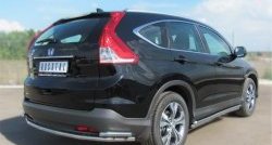 18 299 р. Защита заднего бампера (Ø42 мм с уголками, нержавейка) SLITKOFF Honda CR-V RM1,RM3,RM4 дорестайлинг (2012-2015)  с доставкой в г. Тольятти. Увеличить фотографию 4