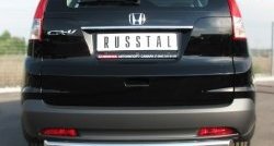 Одинарная защита заднего бампера из трубы диаметром 63 мм SLITKOFF Honda CR-V RM1,RM3,RM4 дорестайлинг (2012-2015)