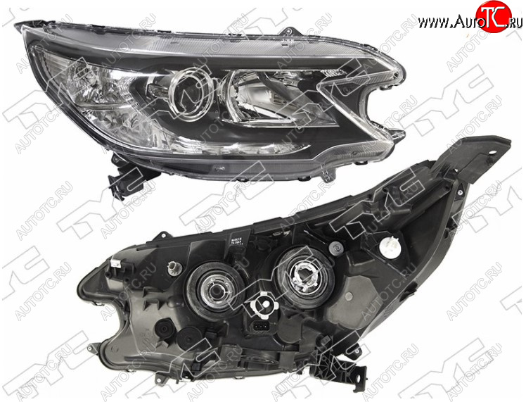 6 449 р. Правая фара передняя TYC Honda CR-V RM1,RM3,RM4 дорестайлинг (2012-2015) (Галоген, с электрокорректором)  с доставкой в г. Тольятти