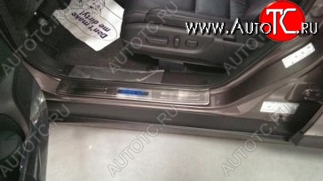 5 349 р. Накладки на порожки автомобиля СТ v2 Honda CR-V RM1,RM3,RM4 дорестайлинг (2012-2015)  с доставкой в г. Тольятти