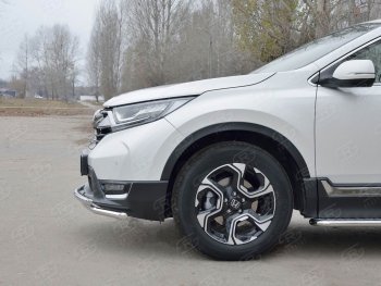 17 449 р. Защита переднего бампера (2 трубыØ42 мм, нержавейка) SLITKOFF Honda CR-V RW,RT дорестайлинг (2016-2020)  с доставкой в г. Тольятти. Увеличить фотографию 3