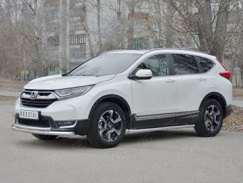 20 399 р. Защита переднего бампера (2 трубыØ63 и 42 мм, нержавейка) SLITKOFF Honda CR-V RW,RT дорестайлинг (2016-2020)  с доставкой в г. Тольятти. Увеличить фотографию 3