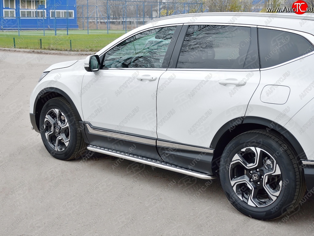 22 999 р. Широкая защита порогов SLITKOFF v2 Honda CR-V RW,RT дорестайлинг (2016-2020)  с доставкой в г. Тольятти