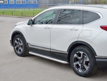 32 849 р. Широкая защита порогов из трубы d63 мм SLITKOFF v1 Honda CR-V RW,RT дорестайлинг (2016-2020)  с доставкой в г. Тольятти. Увеличить фотографию 3