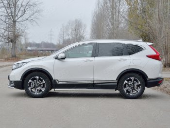 18 799 р. Защита порогов из круглой трубы диаметром 63 мм SLITKOFF v2 Honda CR-V RW,RT дорестайлинг (2016-2020)  с доставкой в г. Тольятти. Увеличить фотографию 2