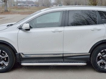 30 799 р. Широкая защита порогов из трубы диаметром 63 мм SLITKOFF v2 Honda CR-V RW,RT дорестайлинг (2016-2020)  с доставкой в г. Тольятти. Увеличить фотографию 3