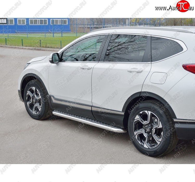 30 799 р. Широкая защита порогов из трубы диаметром 63 мм SLITKOFF v2 Honda CR-V RW,RT дорестайлинг (2016-2020)  с доставкой в г. Тольятти