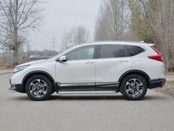 43 999 р. Широкая защита порогов из трубы диаметром 63 мм SLITKOFF v3 Honda CR-V RW,RT дорестайлинг (2016-2020)  с доставкой в г. Тольятти. Увеличить фотографию 2