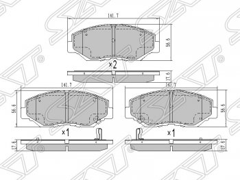 Колодки тормозные SAT (передние) Honda Accord CL седан дорестайлинг (2002-2005)