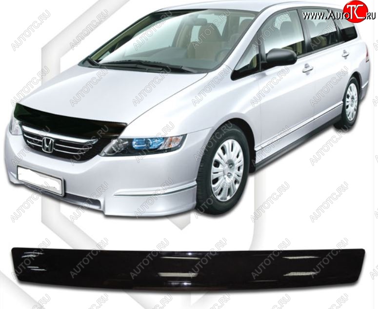 1 889 р. Дефлектор капота (RB1, RB2) CA-Plastic  Honda Odyssey  3 (2004-2008) (Classic черный, Без надписи)  с доставкой в г. Тольятти