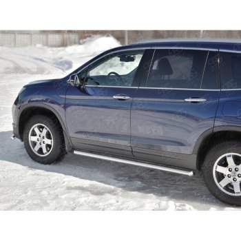 19 999 р. Пороги труба d63 SLITKOFF (вариант №1) Honda Pilot YF6 дорестайлинг (2016-2019)  с доставкой в г. Тольятти. Увеличить фотографию 3