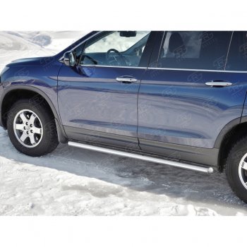 19 999 р. Пороги труба d63 SLITKOFF (вариант №3) Honda Pilot YF6 дорестайлинг (2016-2019)  с доставкой в г. Тольятти. Увеличить фотографию 4