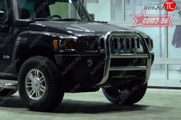 19 439 р. Защита переднего бампера Souz-96 (d76) HUMMER H3 (2005-2010)  с доставкой в г. Тольятти