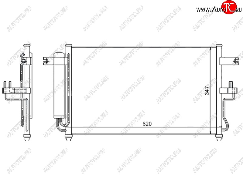 5 649 р. Радиатор кондиционера SAT Hyundai Accent седан ТагАЗ (2001-2012)  с доставкой в г. Тольятти