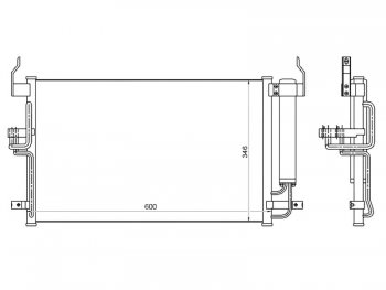 Радиатор кондиционера SAT Hyundai Elantra XD седан дорестайлинг (2000-2003)