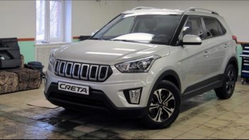 8 099 р. Решётка радиатора Next Hyundai Creta GS рестайлинг (2019-2021) (цвет: Чёрный матовый с серебристым выделением ноздрей)  с доставкой в г. Тольятти. Увеличить фотографию 4