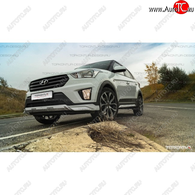 8 599 р. Накладка переднего бампера TopKontur Design Hyundai Creta GS рестайлинг (2019-2021) (Неокрашенная)  с доставкой в г. Тольятти