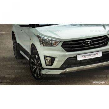 8 599 р. Накладка переднего бампера TopKontur Design Hyundai Creta GS рестайлинг (2019-2021) (Неокрашенная)  с доставкой в г. Тольятти. Увеличить фотографию 2