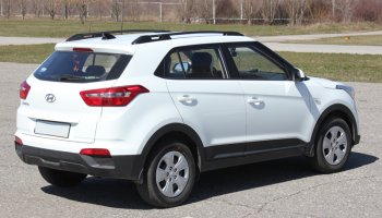 9 649 р. Комплект рейлингов АПС  Hyundai Creta  GS (2015-2021) дорестайлинг, рестайлинг (Серебристые без поперечин )  с доставкой в г. Тольятти. Увеличить фотографию 7