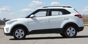 9 649 р. Комплект рейлингов АПС  Hyundai Creta  GS (2015-2021) дорестайлинг, рестайлинг (Серебристые без поперечин )  с доставкой в г. Тольятти. Увеличить фотографию 8