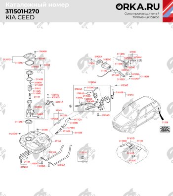 14 999 р. Бак топливный BAKPLAST (53 л., пластиковый)  Hyundai Elantra (HD,  MD,  AD), I30 (FD,  2 GD), KIA Ceed (1 ED,  2 JD)  с доставкой в г. Тольятти. Увеличить фотографию 2