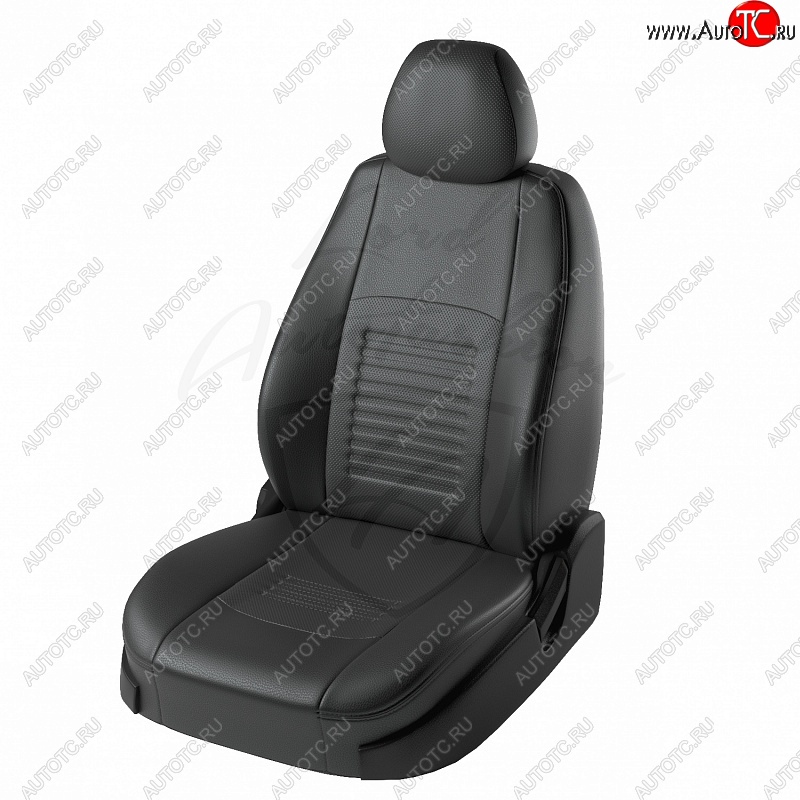 9 449 р. Чехлы для сидений Lord Autofashion Турин (экокожа) Hyundai Elantra HD (2006-2011) (Чёрный, вставка чёрная)  с доставкой в г. Тольятти