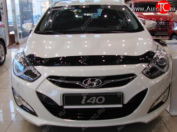 4 599 р. Дефлектор капота SIM Hyundai I40 1 VF дорестайлинг седан (2011-2015)  с доставкой в г. Тольятти