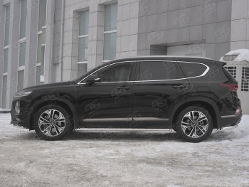 20 999 р. Пороги из труб 75х42 с проступью Russtal Hyundai Santa Fe TM дорестайлинг (2018-2021)  с доставкой в г. Тольятти. Увеличить фотографию 2