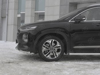 19 299 р. Защита переднего бампера из труб d42 SLITKOFF Hyundai Santa Fe TM дорестайлинг (2018-2021)  с доставкой в г. Тольятти. Увеличить фотографию 2