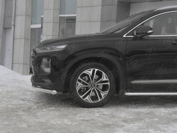 16 699 р. Защита переднего бампера (Ø63 мм, нержавейка) SLITKOFF Hyundai Santa Fe TM дорестайлинг (2018-2021)  с доставкой в г. Тольятти. Увеличить фотографию 3