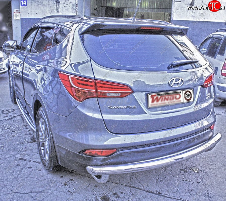 12 999 р. Защита заднего бампера WINBO (Ø60 мм, нержавейка) Hyundai Santa Fe DM дорестайлинг (2012-2016)  с доставкой в г. Тольятти