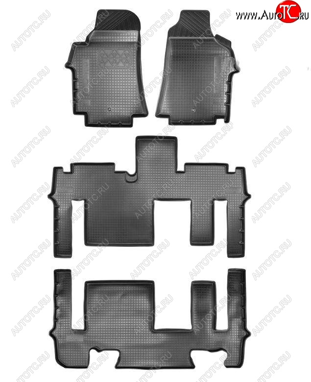 4 849 р. Коврики салонные Noplast (3 ряда) Hyundai Starex/Grand Starex/H1 TQ 2-ой рестайлинг (2017-2022) (Черный)  с доставкой в г. Тольятти