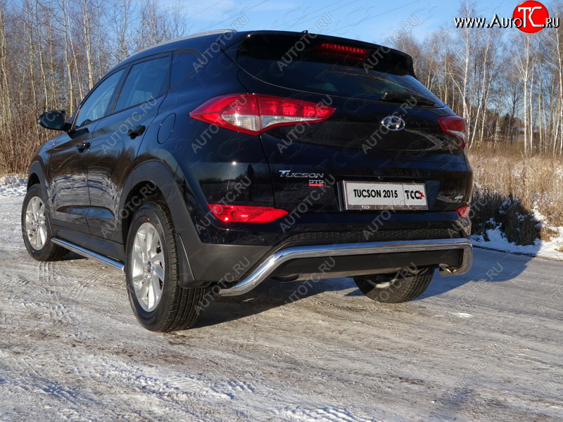 20 599 р. Защита заднего бампера ТСС (нержавейка d 60,3 мм) (кенгурин) Hyundai Tucson TL дорестайлинг (2015-2018)  с доставкой в г. Тольятти