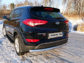 Защита заднего бампера (овальная) ТСС 75х42 мм Hyundai (Хюндаи) Tucson (Туссон)  TL (2015-2018) TL дорестайлинг