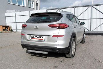 Защита заднего бампера Slitkoff (d57 мм) Hyundai Tucson TL рестайлинг (2018-2021)