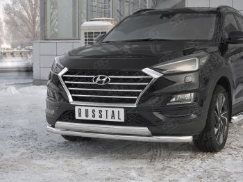 22 949 р. Защита переднего бампера (2 трубы Ø63 и 75х42 мм, нержавейка) Russtal Hyundai Tucson TL рестайлинг (2018-2021)  с доставкой в г. Тольятти. Увеличить фотографию 4