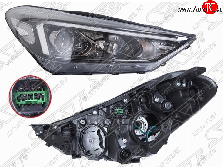 20 449 р. Правая передняя фара SAT (LED) Hyundai Tucson TL рестайлинг (2018-2021)  с доставкой в г. Тольятти